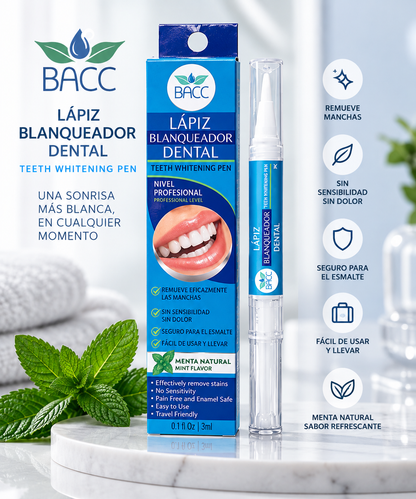 Lapiz blanqueador dental BACC - producto y beneficios