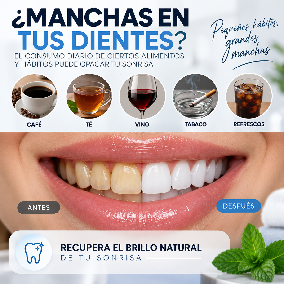 Lapiz blanqueador dental BACC - manchas en los dientes por cafe, te, vino, tabaco y refrescos